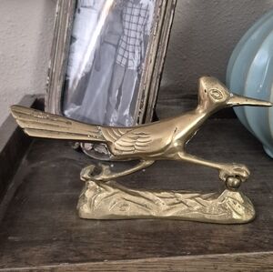 Vintage Brass Roadrunner Figurine Statue